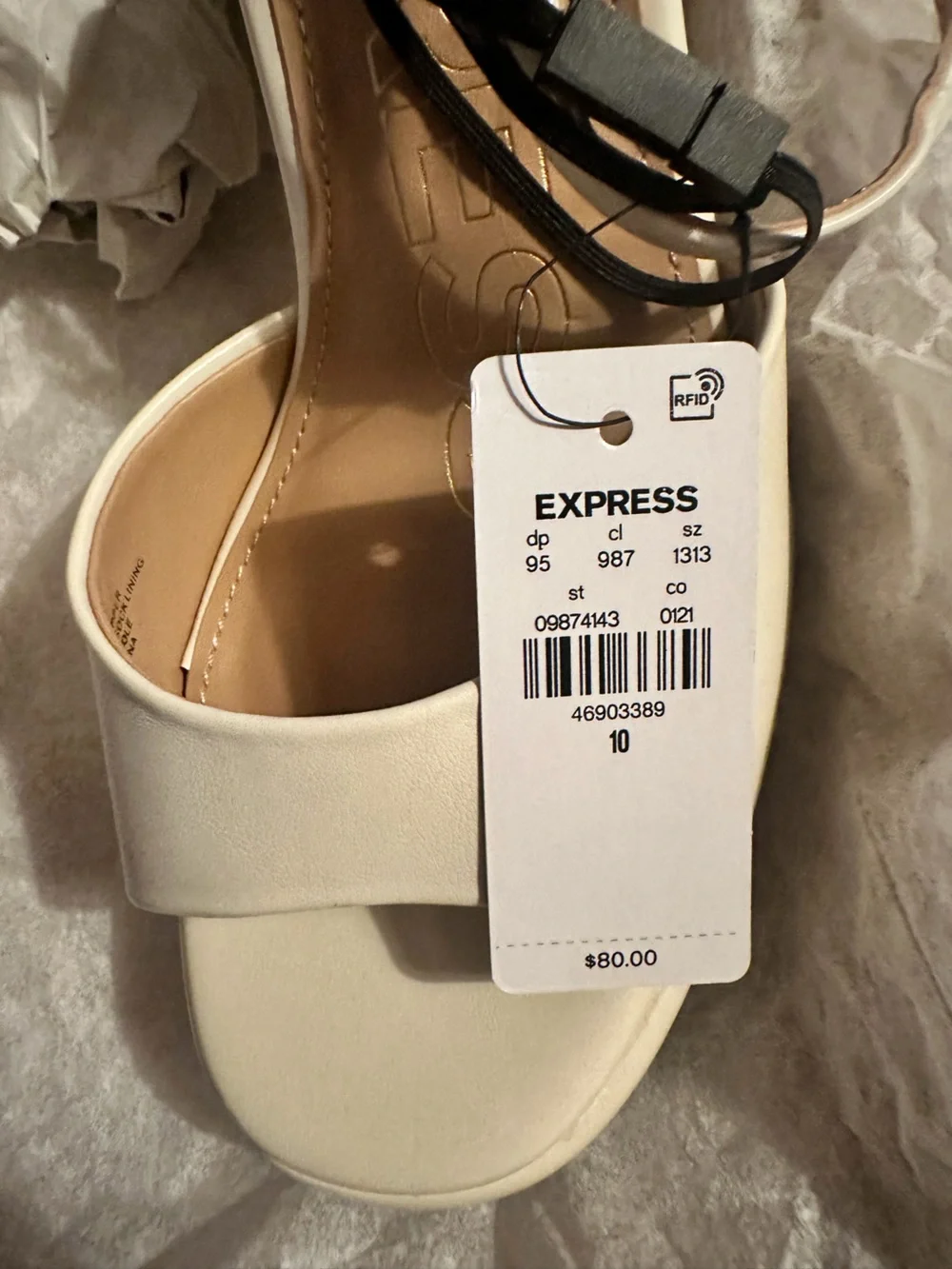 Express Cream Chunky Platform Ankle-Strap Sandals
